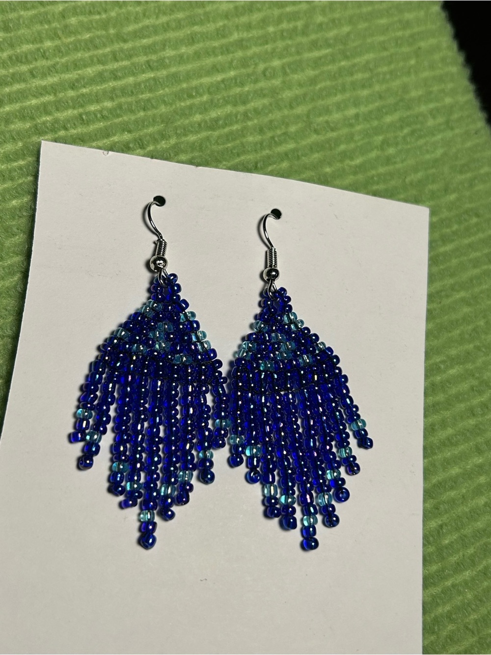 Multicolor Beaded Fringe Earring set - Picture 6 of 7